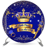 Marine Blau Krone Kreis Baby Dusche Hintergrund Für Junge